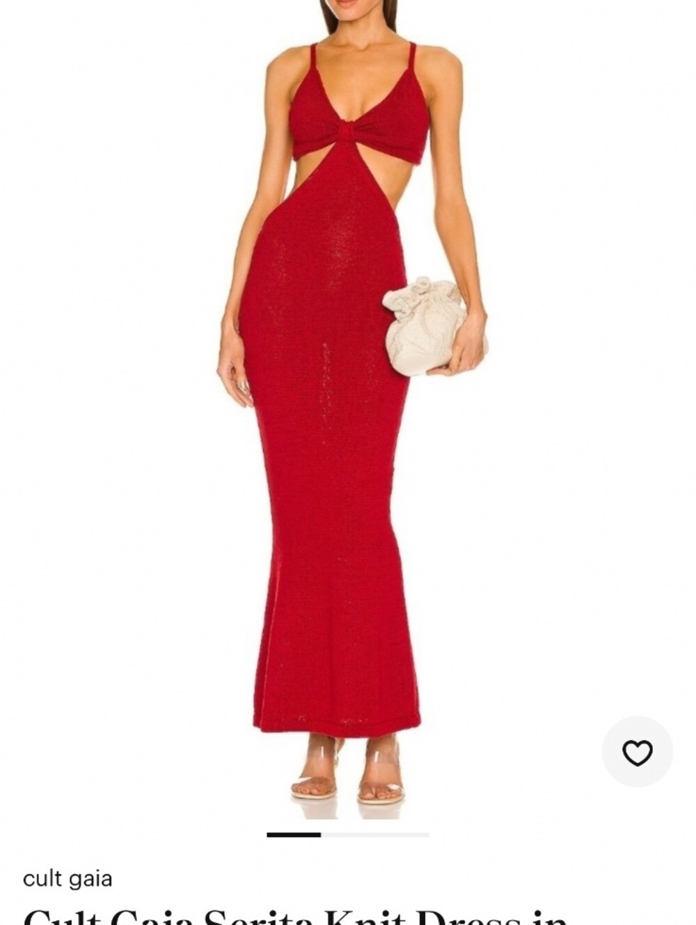 Cult Gaia NWT Serita Begonia Red Cutout Knit Maxi Dress Size S